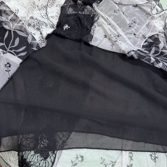 Vintage Mirasol Floral Lace Patchwork Maxi Skirt Witchy Mesh Embroidered NEW - Picture 7 of 15